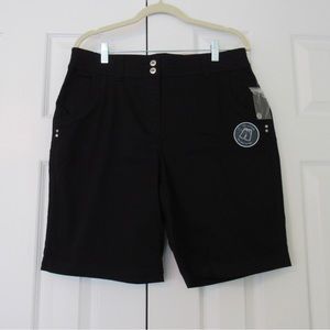 NWT Karen Scott black woven bermuda shorts